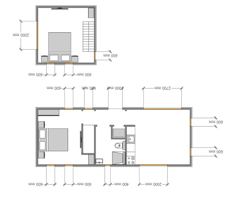 Chalet Model A - slaapkamers (m2)