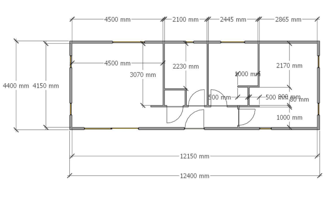 Chalet Model B - slaapkamers (m2)